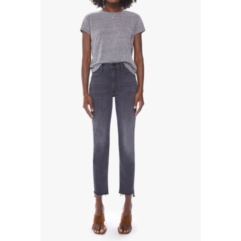 Mother the mid rise dazzler ankle step fray lighting up lanterns jeans